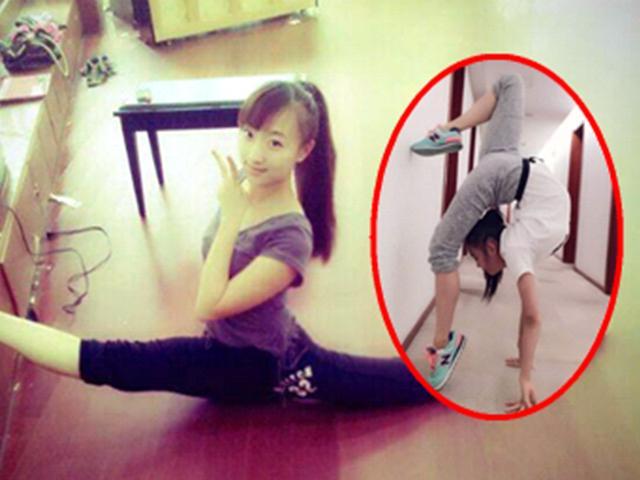 囧人囧事 在妹子玩坏的高难度劈叉