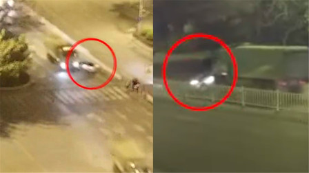 监拍：轿车“自杀式”变道 连环车祸瞬间发生