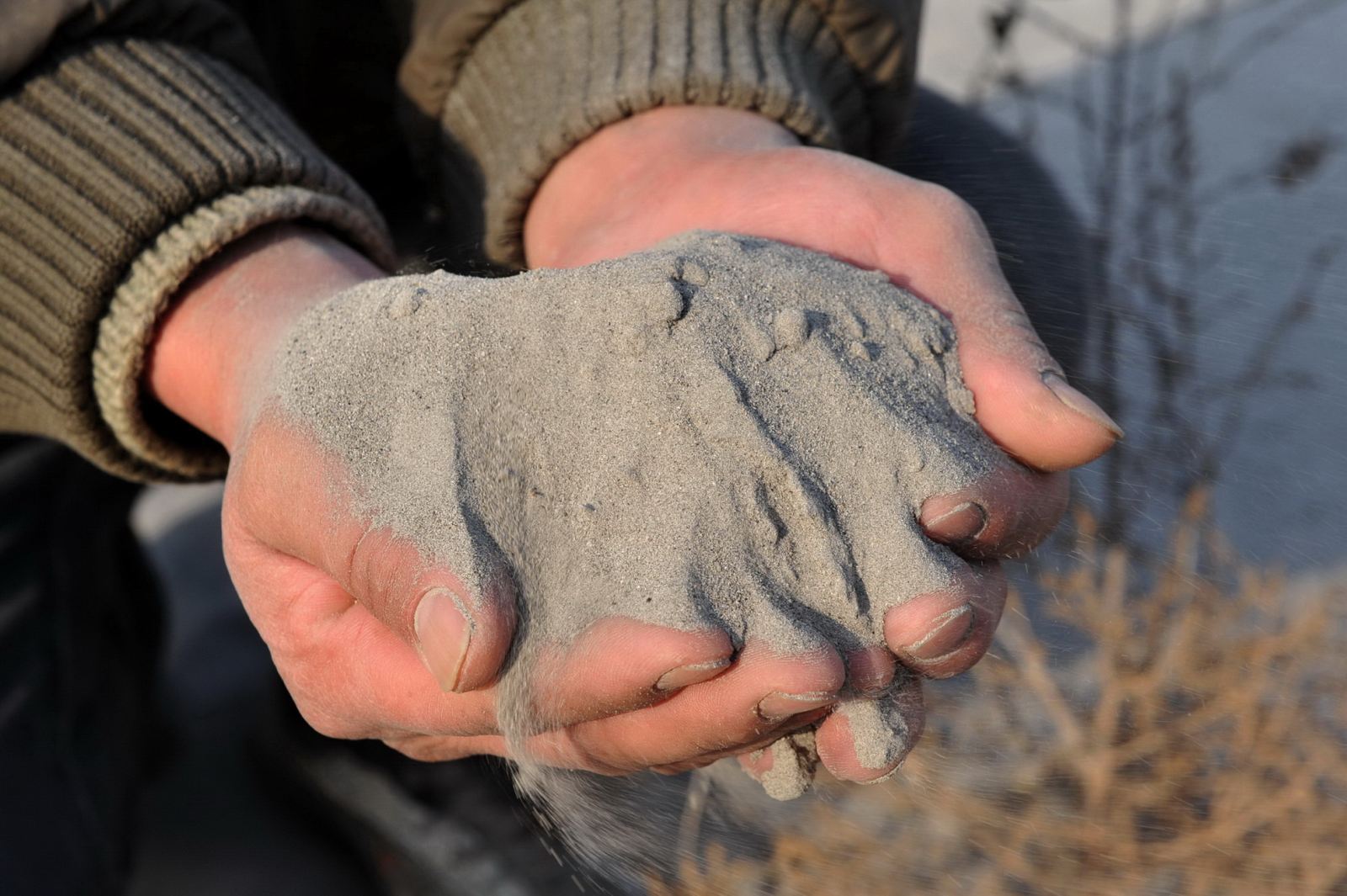 在我国一些地区,由于长期工业污染,大量粉尘堆积,耕地表层灰化沙化