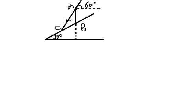 一斜坡的倾斜角为30度,坡上有一树ab,当阳光与水平线成60度照射下时